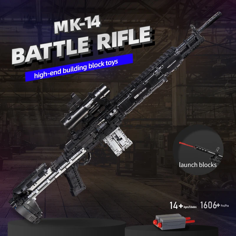Model Kit Weapons - Militair Mk14 Gevechtsgeweer Simulatie Geweer Geassembleerd