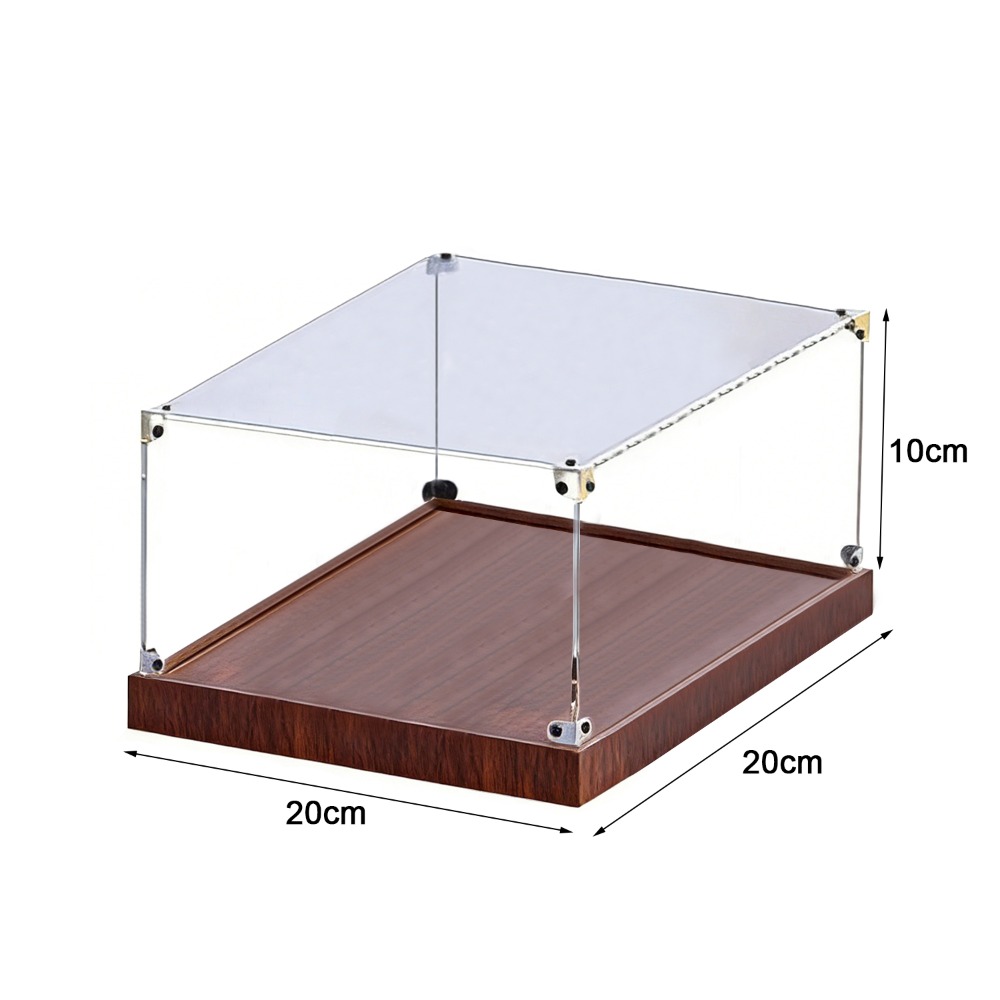 Model Kit Display Case - Transparante Acryl Displaykast, Stapelbaar Ontwerp, Houten