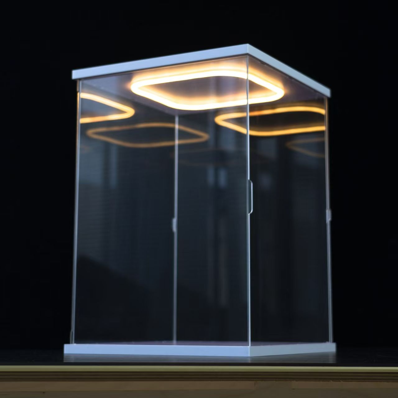 Model Kit Display Case - Helder acryl vitrinekast met ring-LED-verlichting voor