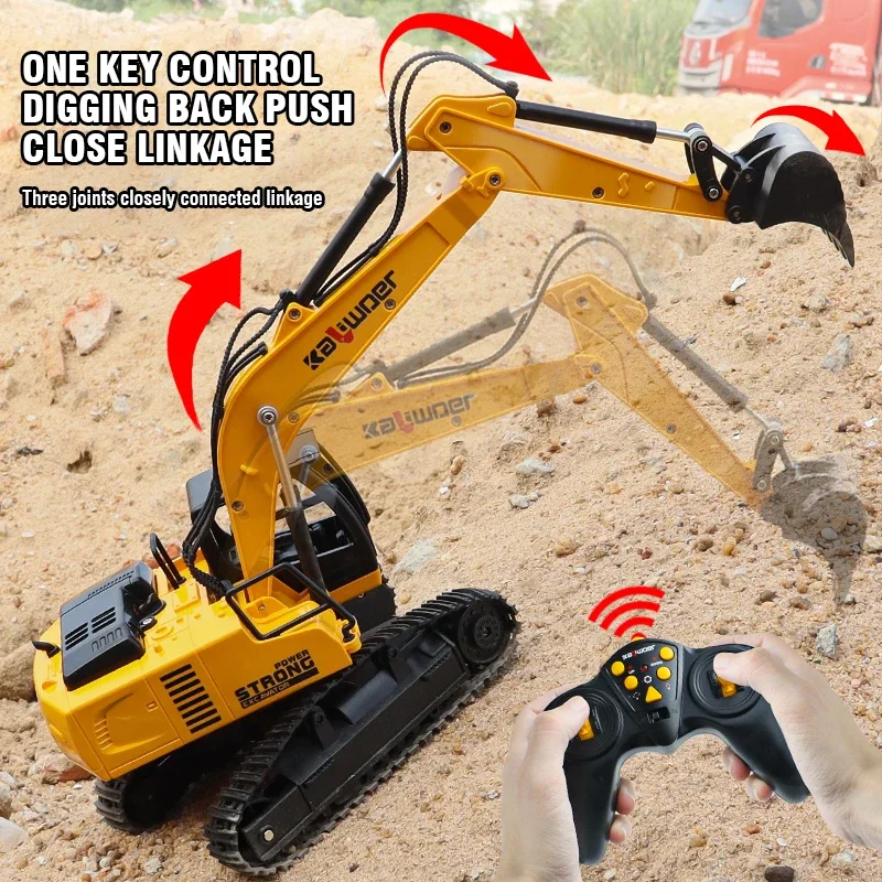 Model Kit Excavator - Huina Rc Graafmachine 1/24 9Ch Afstandsbediening