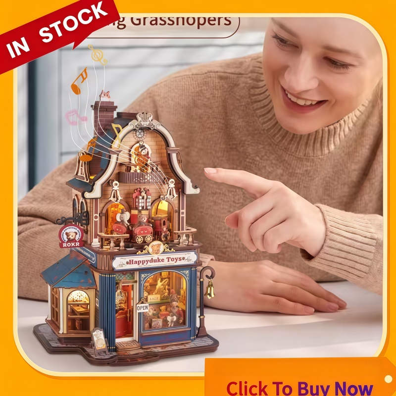 Model Kit Japan Shop - 3D Houten Puzzelset Miniatuur Speelgoedwinkel Poppenhuis