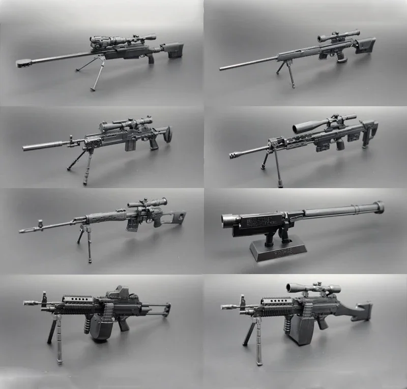 8Pcs 1:6 4D Gun Model Zwart So - Model Kit Weapons recensie en prijs